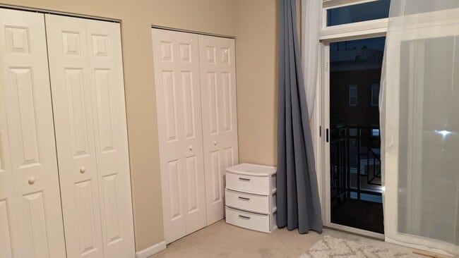 Main bedroom closets and balcony door - 1422 S Halsted St Unit 3A