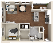 The Patent 1D - 1br, 1ba Floorplan