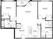 The Hickory Floor Plan | Two Bedrooms and Two Bathrooms