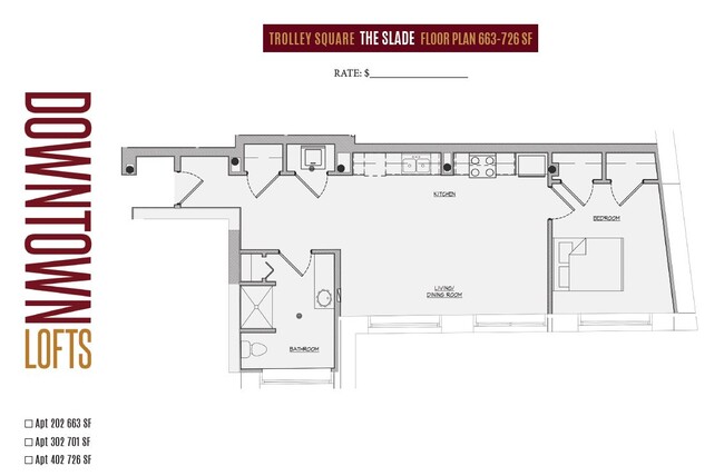 Slade Floor Plan - Downtown Lofts