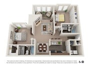 B2R floor plan The Stockwell Apartments
