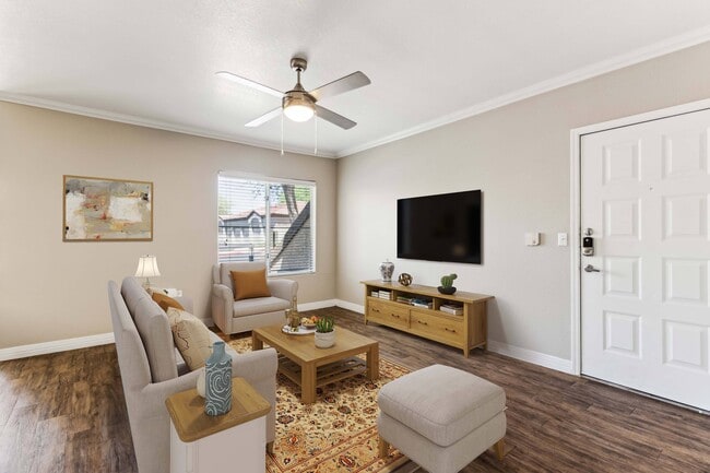 Living room with ceiling fan