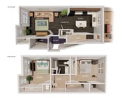 2BR|1.5B Floor Plan