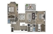 B4 2 bedroom 2 bathroom 1065 square feet