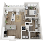 The Heron | 903 SF | 1 BR/1BA Apartment