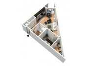 1x1 furnished