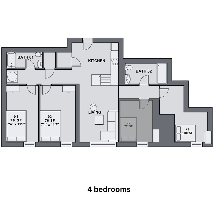 Floor Plan - Co-Living 002-Room 2