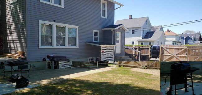 Rear patio with entrance - 149 Rockwell Ave Unit One bedroom basement apt