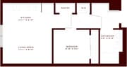 Explore this efficient and stylish apartment layout featuring spacious living areas.