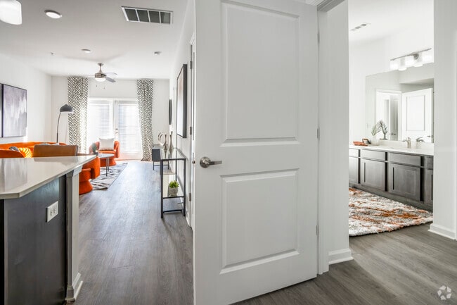 Steele Creek Apartments 1BR, 1BA - Great room and bathroom separation door.