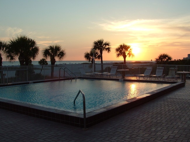 Sunset from pool deck