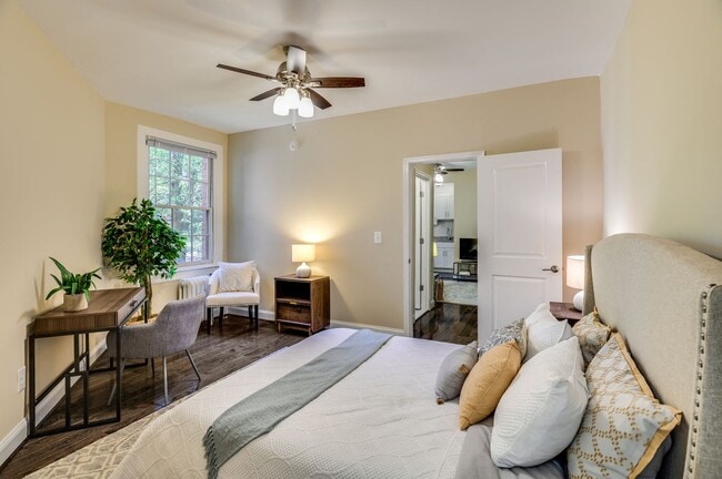 Apartment bedroom (staged)