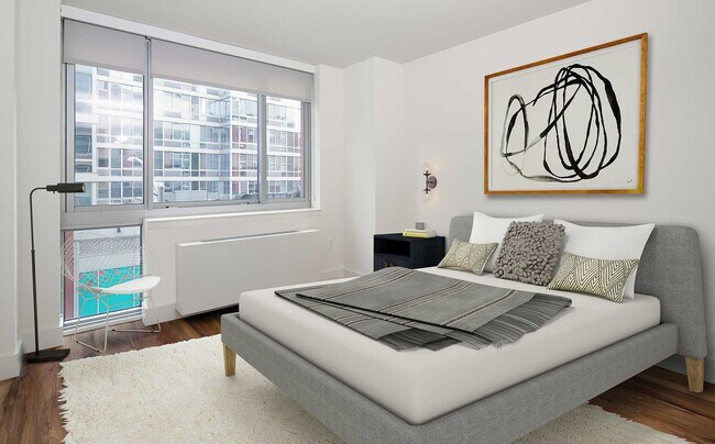 Signature Collection bedroom with roller shades