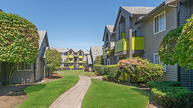 Exterior Pathway between Residential Buildings - The Harrison Apartment Homes