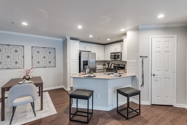 Modern shaker cabinets with stainless steel appliances