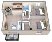 2 Bedroom Court - 850 sqft