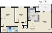 2 BR/ 1 BA (Style E1) | 825 sq. ft.