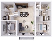 Explore this beautifully designed apartment layout that combines style with comfort and functionality.