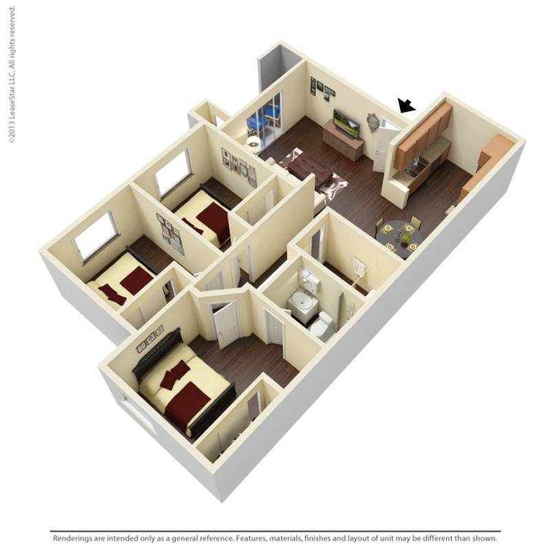 All floor plans feature hard surface wood style flooring in the living area as well as carpet in the bedroom(s). Enjoy the convenience of your own single-car garage with room for storage as well as an assigned parking space. *Direct access to the garage in select locations. - 3x2A