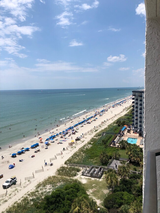 Looking south from top 12th floor balcony - 1905 S Ocean Blvd Unidad #1208 Ocean Park Resort