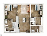 2 habitaciones, 2 baños y un segundo dormitorio