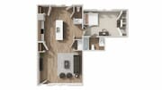 A1: 1BD | 1.5BA | 874 SF