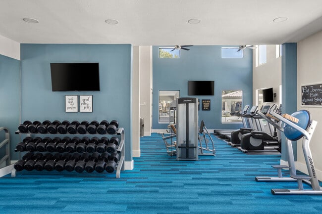 Stay active with a fully equipped fitness center right at home.