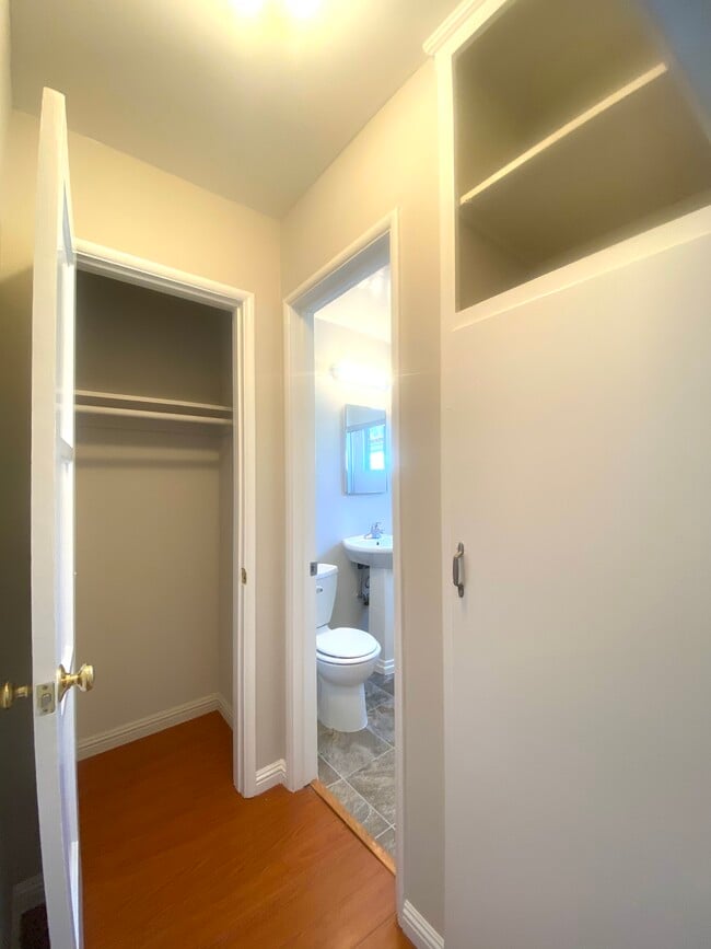 Hall with linen closets