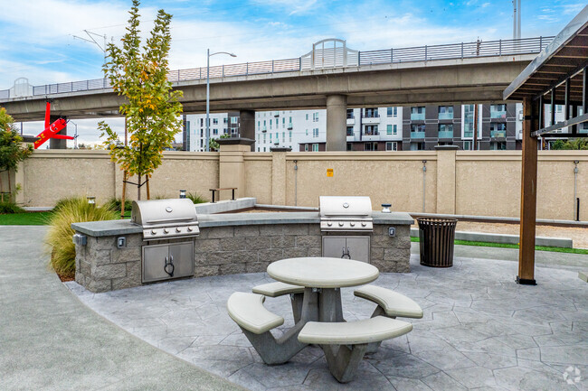 BBQ Area - The Crossing at Montague Apartments
