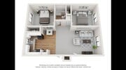A photo of our 2x1 floor plan, The Sunset.