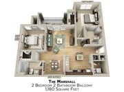 2 Bedroom | 2 Bath | 1180 SF
