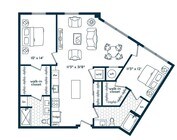 Two Bedroom Two Bath (1158 SF)