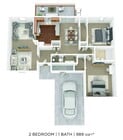 2 Bed 1 Bath