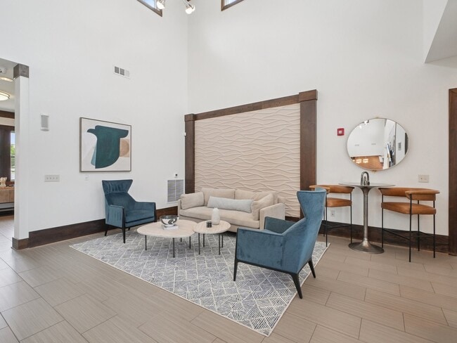 Comfortable resident lounge and gathering spaces at Village at Broadstone Station apartments in Apex, North Carolina