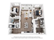 2A-Two Bed Two Bath 1,054 Square Feet
