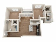 Experience the elegance and efficiency of this thoughtfully designed apartment layout.