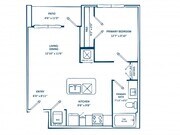 E2 | 1 dormitorio, 1 baño | 702 pies cuadrados