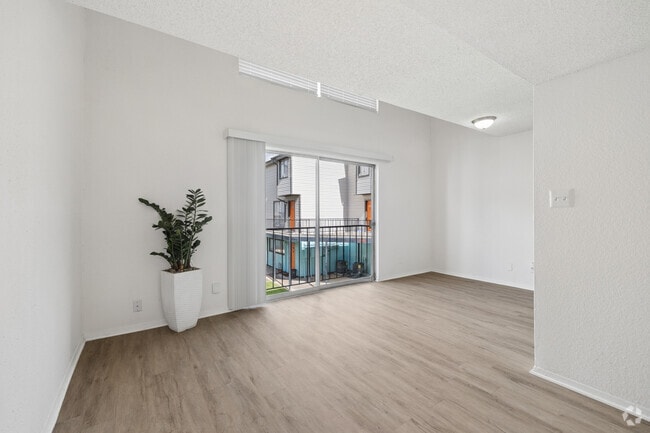A3 Townhome 1BR, 1.5BA - 795SF - Living Room - Residences at the Med