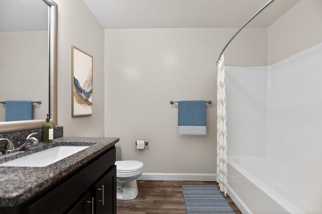 Elevate your lifestyle at Mansions at Delmar, an Eagle Rock Community. Enjoy modern bathrooms featuring sleek fixtures and stylish finishes designed for comfort. Ready to make this your new home? Contact us today for more information! - Mansions at Delmar, an Eagle Rock Community