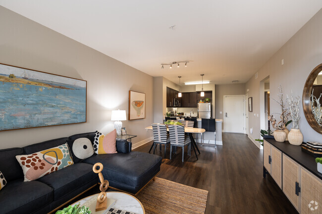 One Bedroom: Living Room - Boulevard Rental