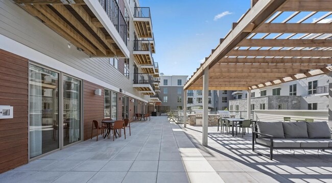 At Modera Newton, select apartment homes feature private balconies and patios.