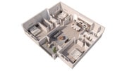 Plano de planta C2 de 3 habitaciones en Hammock Park