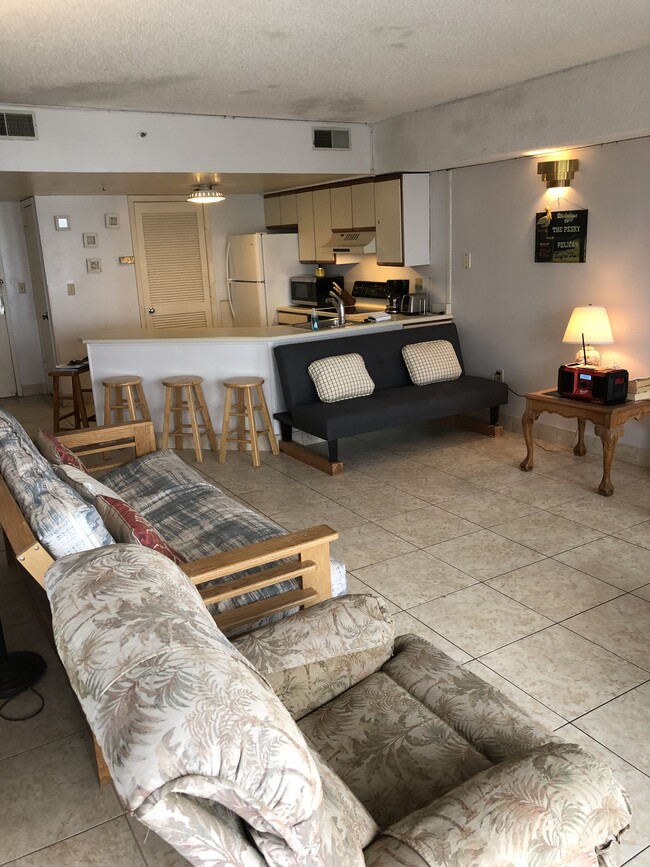 Oceanfront den / kitchen - 1605 S Ocean Blvd Unit #2013 Palace Resort