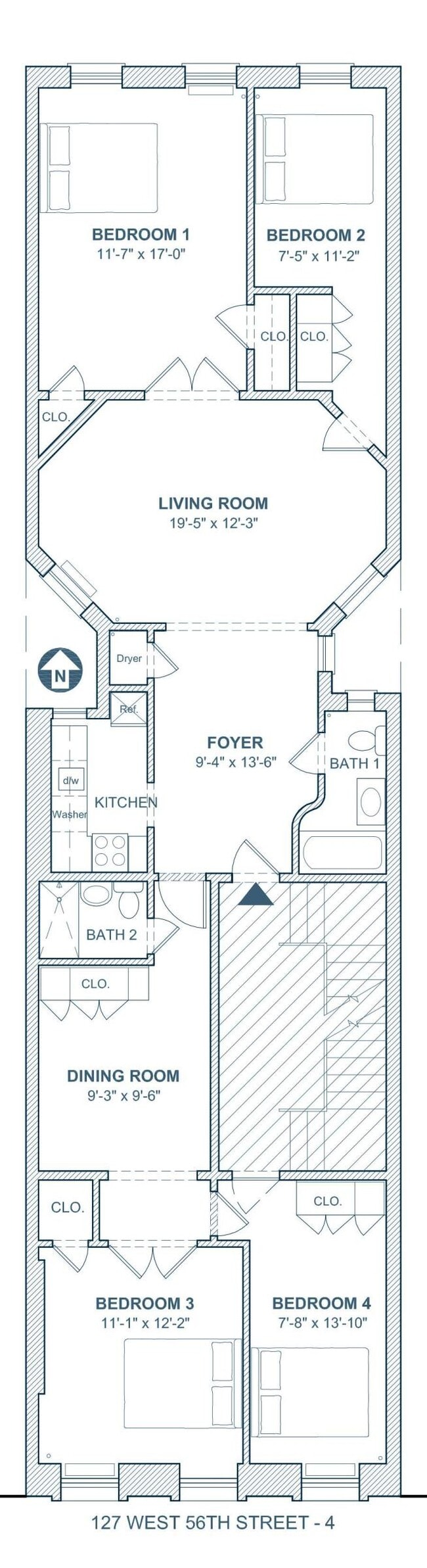 Floorplan - 127 West 56th Street Unit Apt 4