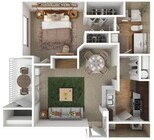 One Bedroom, 721 sqft, Balcony/Patio, Full-Size Washer/Dryer Connections, Additional Storage