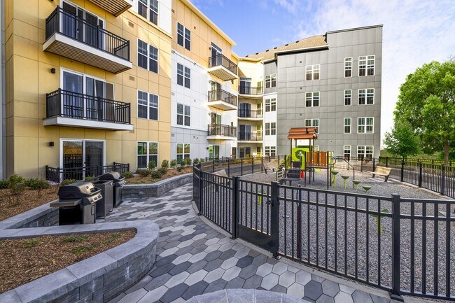 Escape to your own oasis with private patios and balconies available in select homes at Modera Montville, offering views of our playground and courtyard.