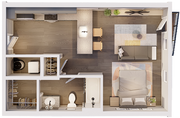 0A Studio Floorplan - 444 SF