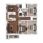 The Claymont - 3 Bedroom, 1 Bath, 1024-1039 sq. ft.