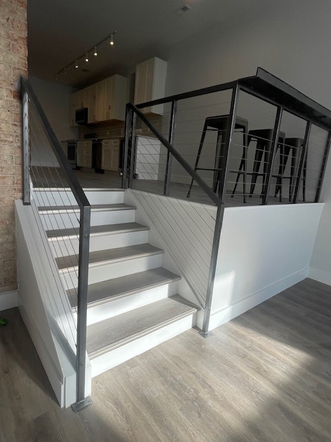 Stairs to Kitchen & Custom Metal Railing - 50 E McMicken Ave