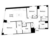 Serenity - C2 - 2 Beds - 2 Baths - 1115 Sq. ft.